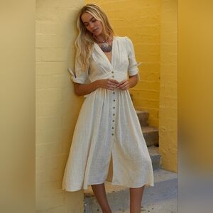 Free People Love of My Life Cream Conch Dress